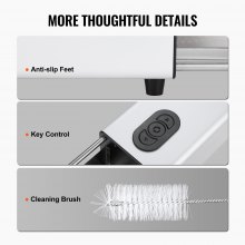 VEVOR Tagliapatatine Elettrico 376 x 117 x 131 mm Tagliapatate con Lame 12,7 mm 9,52 mm in Acciaio Inossidabile, Tagliapatate e Tritatutto con Piedini Antiscivolo, per Patate, Patatine Fritte, Argento