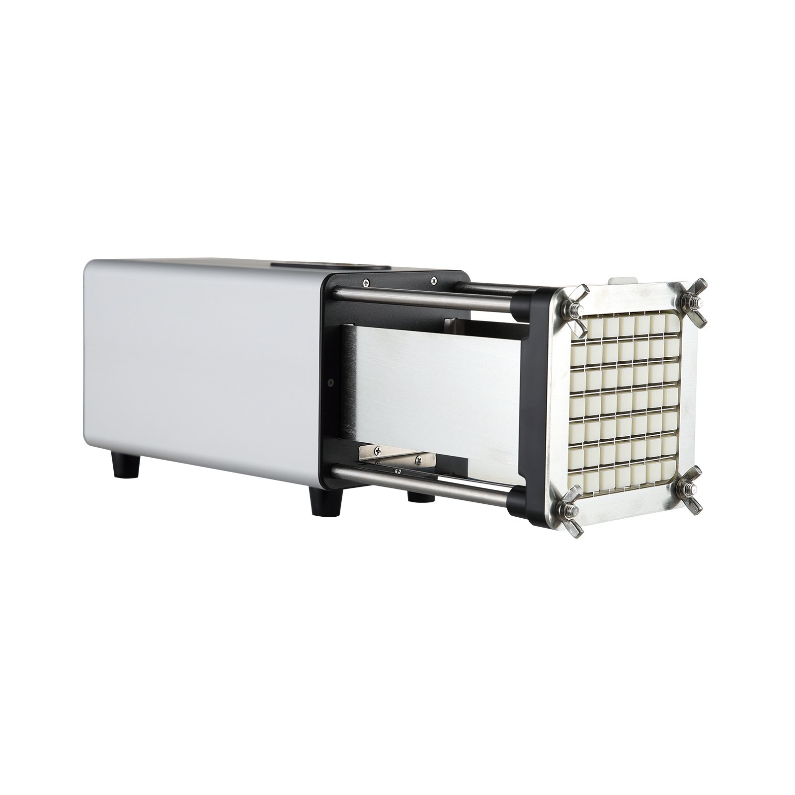 VEVOR Tagliapatatine Elettrico 376 x 117 x 131 mm Tagliapatate con Lame 12,7 mm 9,52 mm in Acciaio Inossidabile, Tagliapatate e Tritatutto con Piedini Antiscivolo, per Patate, Patatine Fritte, Argento