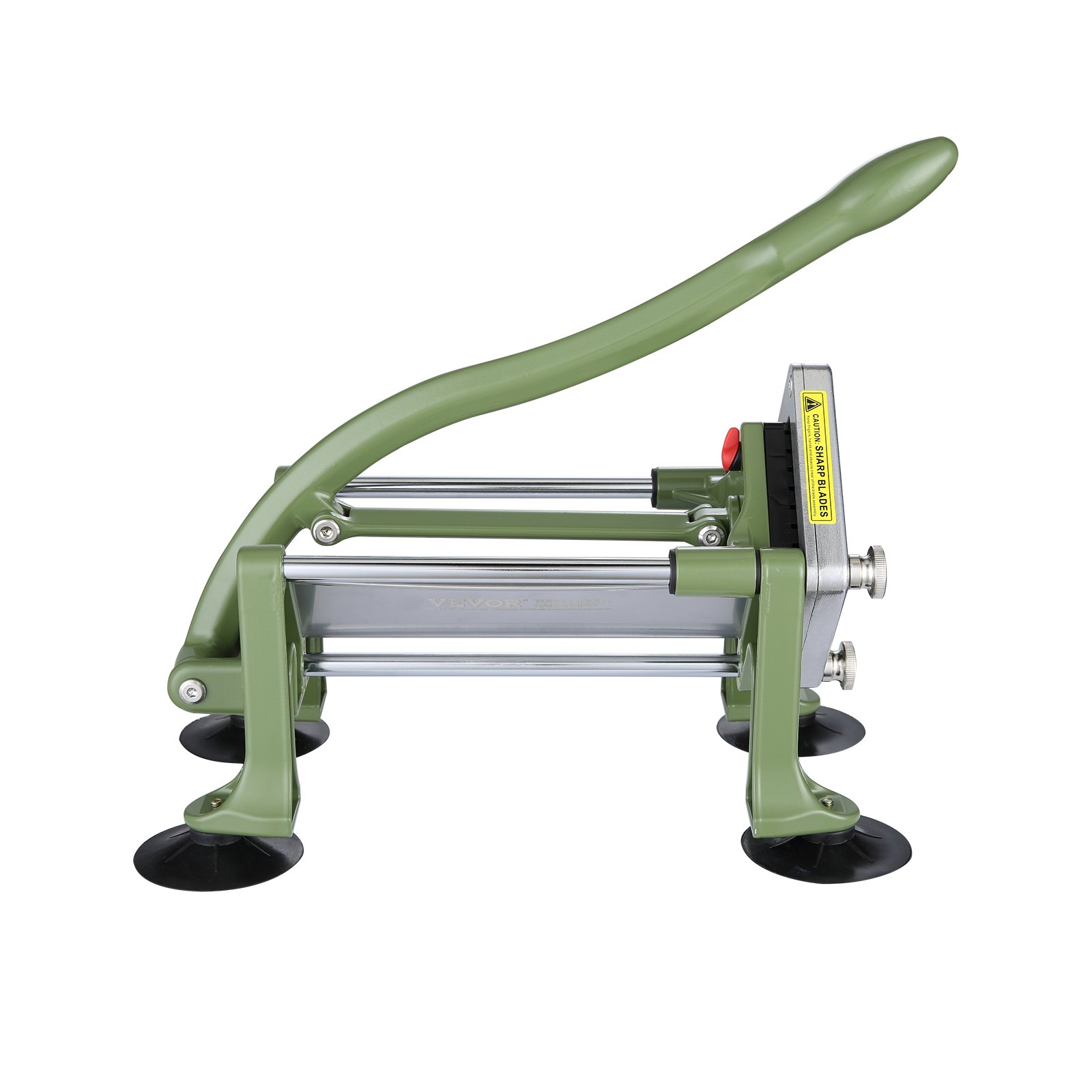VEVOR Tagliapatatine Fritte 215 x 400 x 305 mm Affettatrice per Patate con Lame in Acciaio Inossidabile 12,7 mm e 9,52 mm Tagliapatate Manuale con Ventose, per Patate, Patatine Fritte, Verdure, Verde