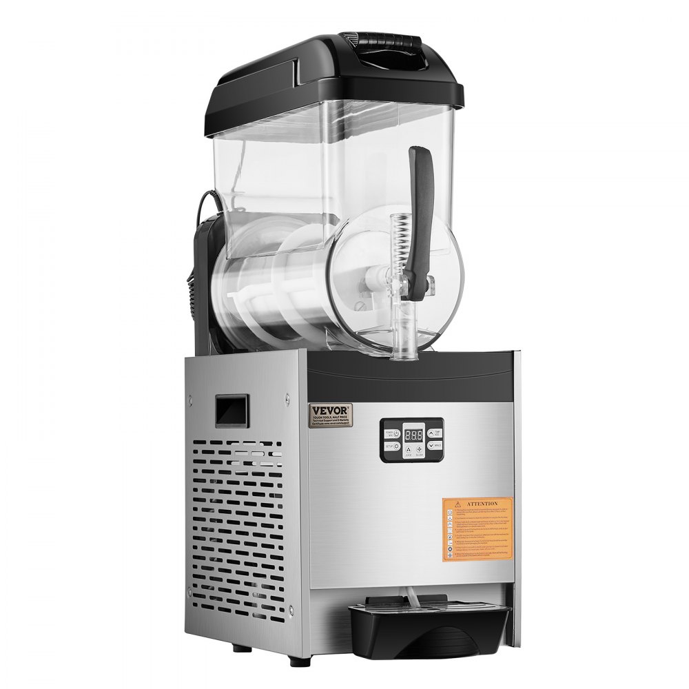 VEVOR Commercial Slushie Machine, 12L Single Tank Frozen Drink Machine, 48 Cup Stainless Steel Slushie Machine with Keypad, Soft Serve Maker for Parties, Restaurants, Cafes, Bars, Black