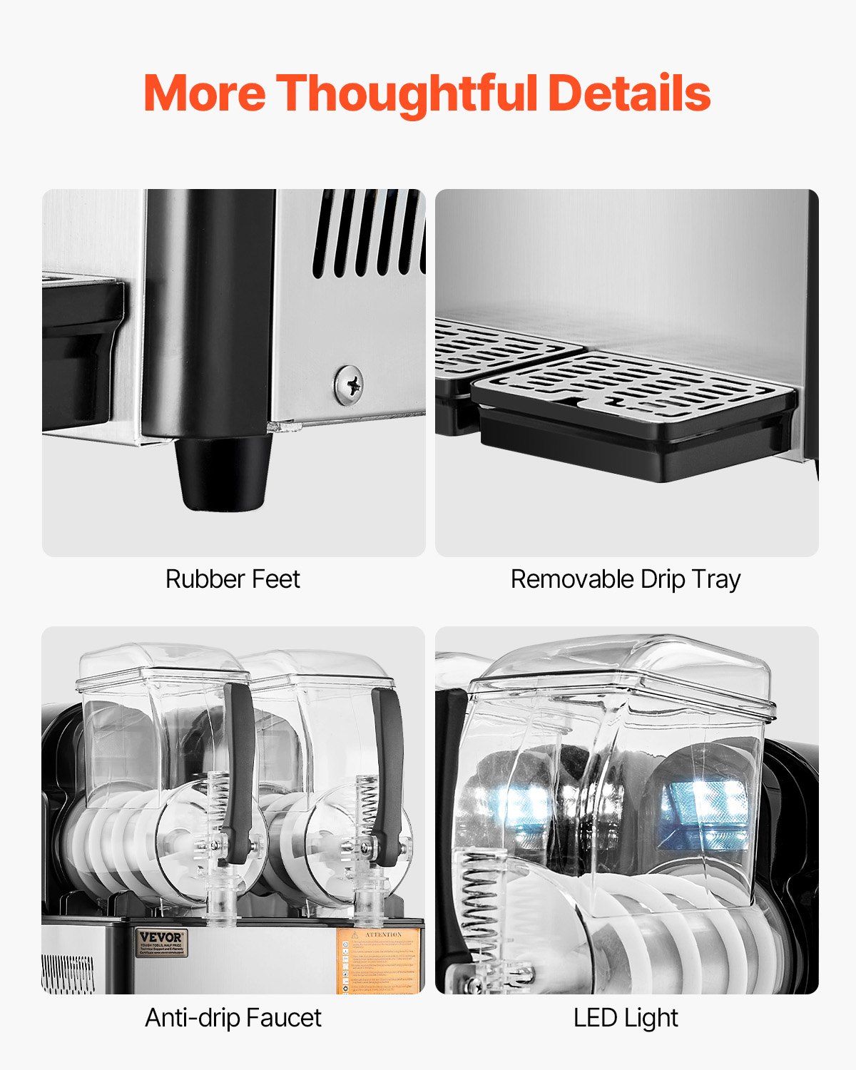 VEVOR Commercial Slush Machine 4L x 2 Dual Tank Slush Ice Machine for Frozen Drinks, 32 Cup Margarita Smoothie Machine for Home Parties, Restaurants, Cafes, and Bars