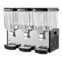 VEVOR Dispenser Bevande Fredde Commerciale 3 Serbatoi 3x18 L Acciaio Inox Distributore da Banco, Temperatura di Raffreddamento da 7℃ a 12℃, Succhi di Frutta, Tè Freddo, Ristorante, Hotel, Catering