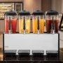 VEVOR Dispenser Bevande Fredde Commerciale 4 Serbatoi 4x12 L Acciaio Inox Distributore da Banco, Temperatura di Raffreddamento da 7℃ a 12℃, Succhi di Frutta, Tè Freddo, Ristorante, Hotel, Catering