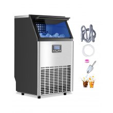 VEVOR Macchina per Ghiaccio Commerciale 45,36 kg/giorno Display LED Bar Hotel