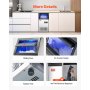 VEVOR Macchina per Ghiaccio Commerciale ca. 54,43 kg/giorno Macchina Cubetti di Ghiaccio Capacità Stoccaggio ca. 12,7 kg, Display Digitale LED, Bar, Catering, Hotel, Ristorante, Cucina Commerciale