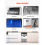 VEVOR Macchina per Ghiaccio Commerciale 58,97 kg/giorno Display LED Bar Hotel