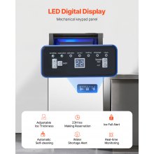 VEVOR Macchina per Ghiaccio Commerciale 36,3 kg/giorno Display Digitale LED