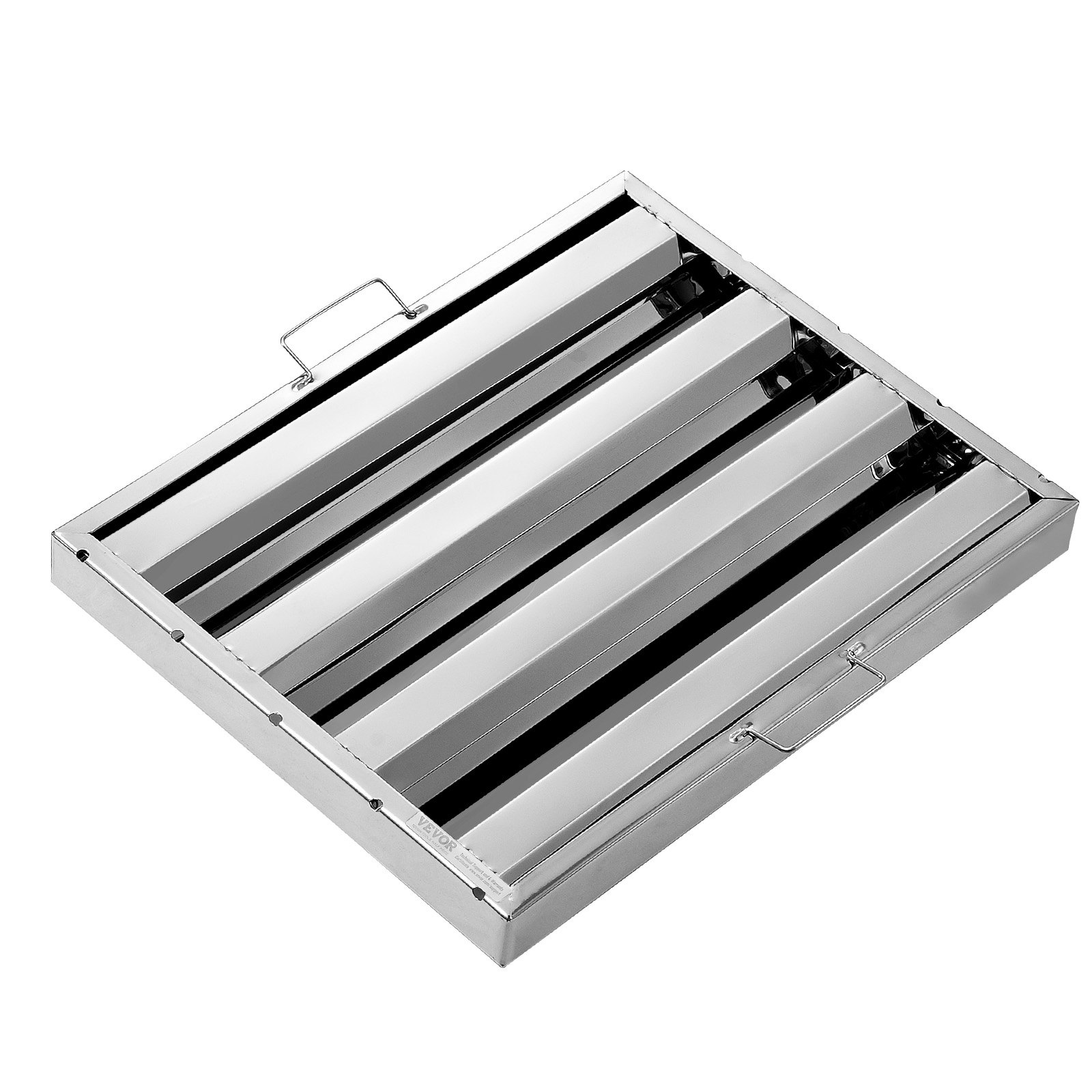 VEVOR filters for commercial cooker hoods, stainless steel cooker hood filters for restaurants, for grease-resistant cooker hoods, 3 grooves, pack of 6, 393 x 493 x 45 mm (W x H x D)
