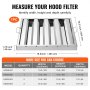 VEVOR Filtro per Cappa Commerciale, 493L x 493A x 45P mm, Filtro Deflettore per Cappa da Cucina in Acciaio Inox per Cappe di Scarico da Cucina con Classificazione Antigrasso, 4 Scanalature, 1 Pezzo