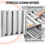 VEVOR Filtro per Cappa Commerciale, 493L x 493A x 45P mm, Filtro Deflettore per Cappa da Cucina in Acciaio Inox per Cappe di Scarico da Cucina con Classificazione Antigrasso, 4 Scanalature, 2 Pezzi