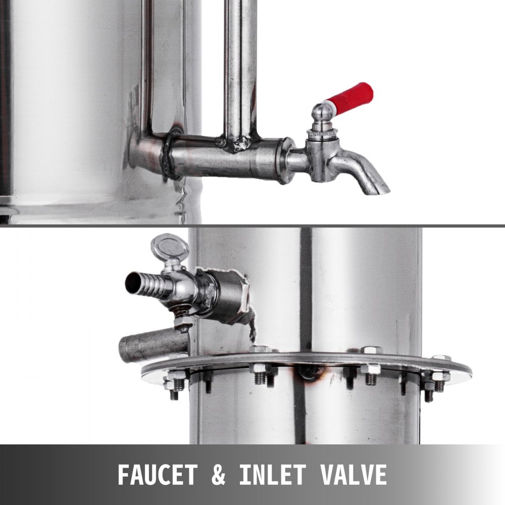 5l Casa Distillatore Acqua Per Oli Essenziali Alambicco Grappa Acciaio Inox