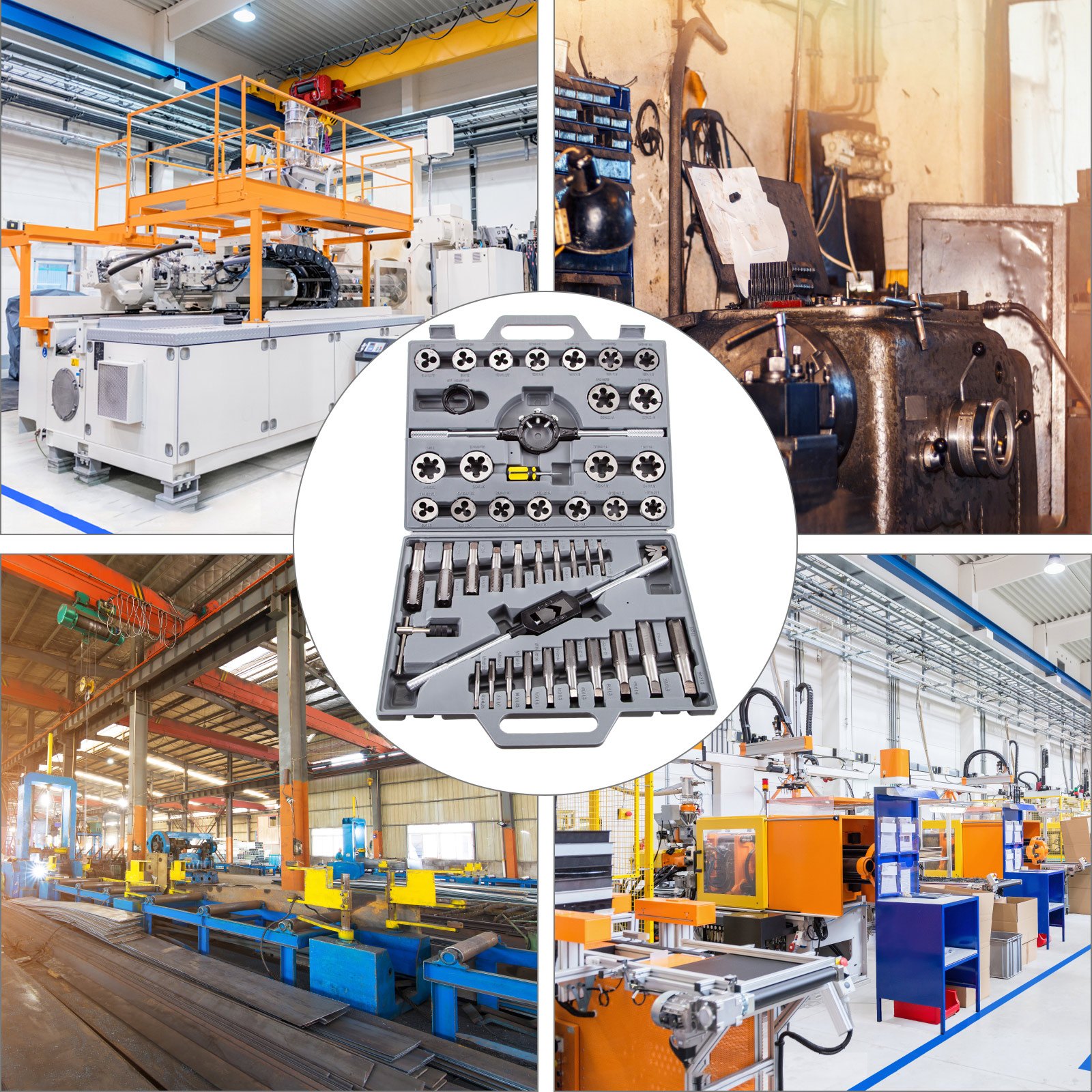 Vevor Set Maschi E Filiere Per Filettatura Da 45 Pz Filiera A Mano Professionale