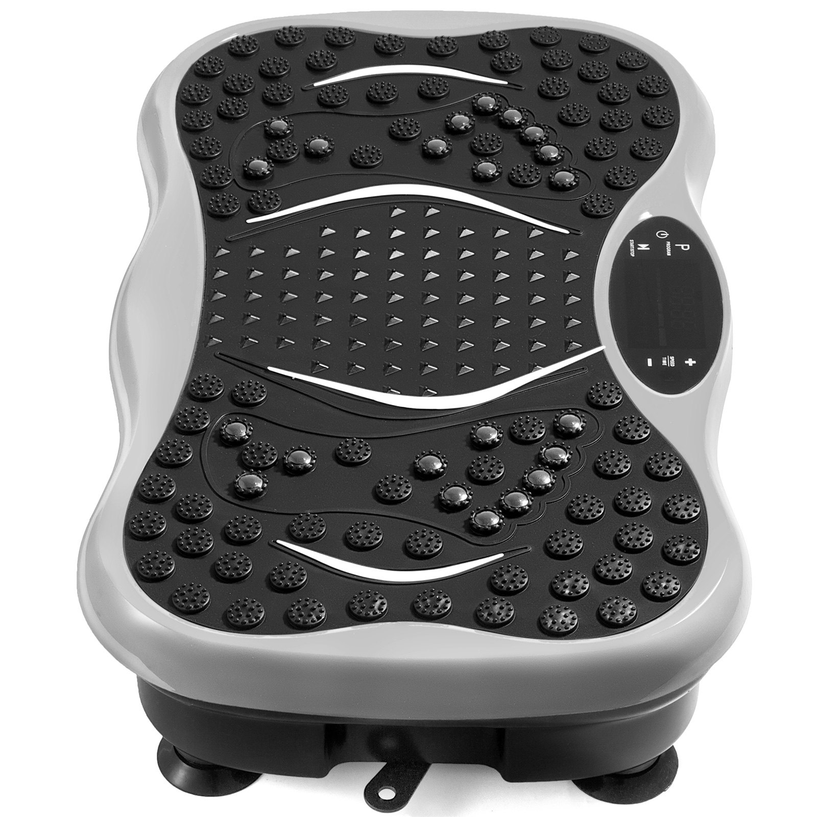 VEVOR Piattaforma Vibrante per Allenamento Domestico in Materiale ABS 200W Argento con Telecomando Paio di Bande di Resistenza, Pedana in ABS Piattaforma Vibrante Uso Casalingo per Allenamento Fisico