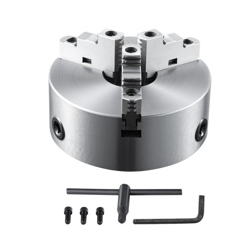 VEVOR Mandrino a 3 Ganasce per Tornio Mandrino Autocentrante Materiale in HT300 Diametro 250 ± 5 mm, Mandrino per Tornio a 3 Griffe Gamma di Serraggio 6-110mm, Mandrino Autocentrante per Tornio 250mm