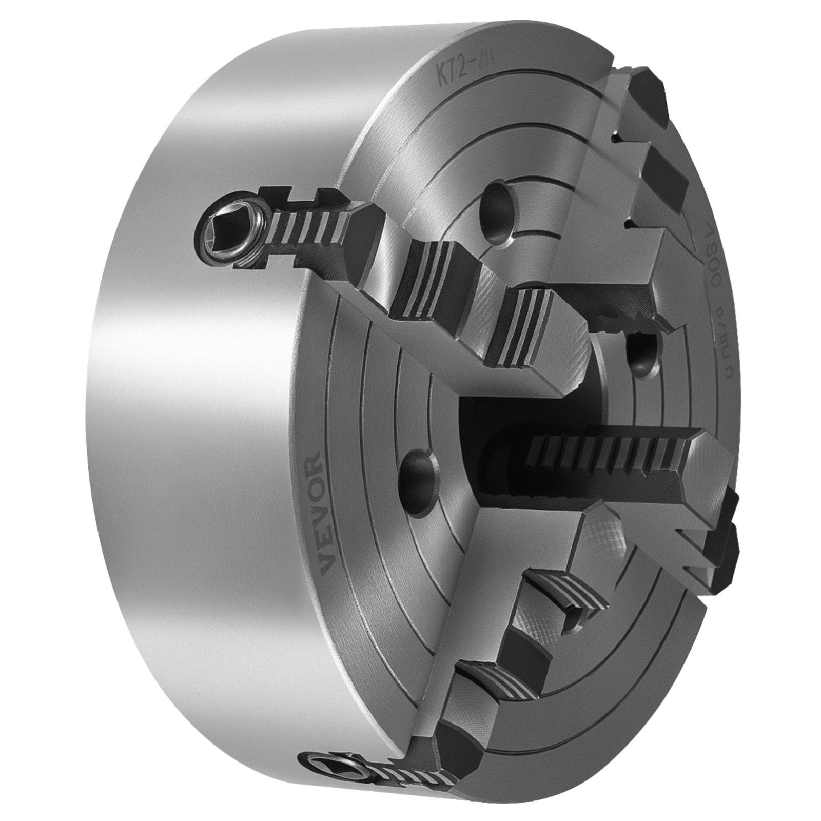VEVOR Mandrino per Tornio a 4 Griffe, Diametro Esterno da 250 mm Mandrino Autocentrante, Intervallo di Serraggio 15 a 250 mm con Viti di Fissaggio con Chiave a T, Griffe Reversibili, Materiale HT300