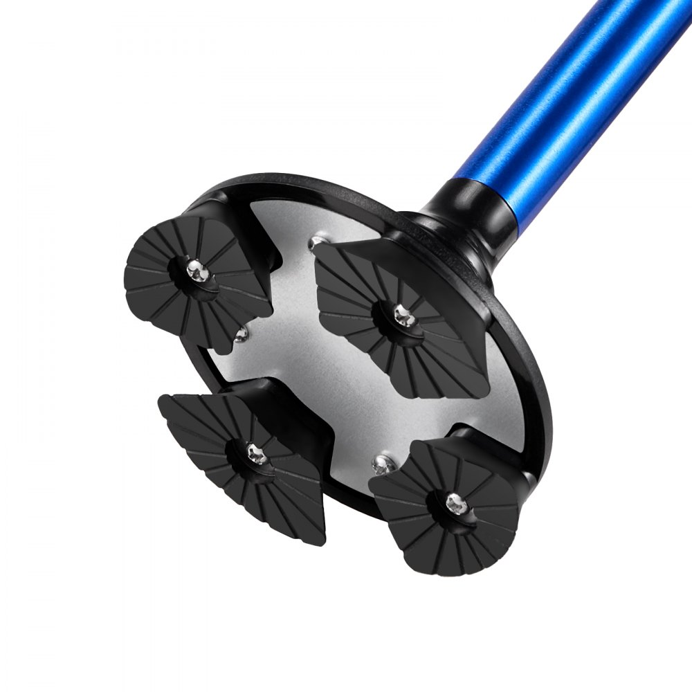 VEVOR Bastone da Passeggio, Carico di 113 kg Bastone da Passeggio Pieghevole con Altezza Regolabile a 8 Livelli, Base Girevole a 4 Punte, Ausilio per Mobilità in Alluminio Leggero e Portatile, Blu