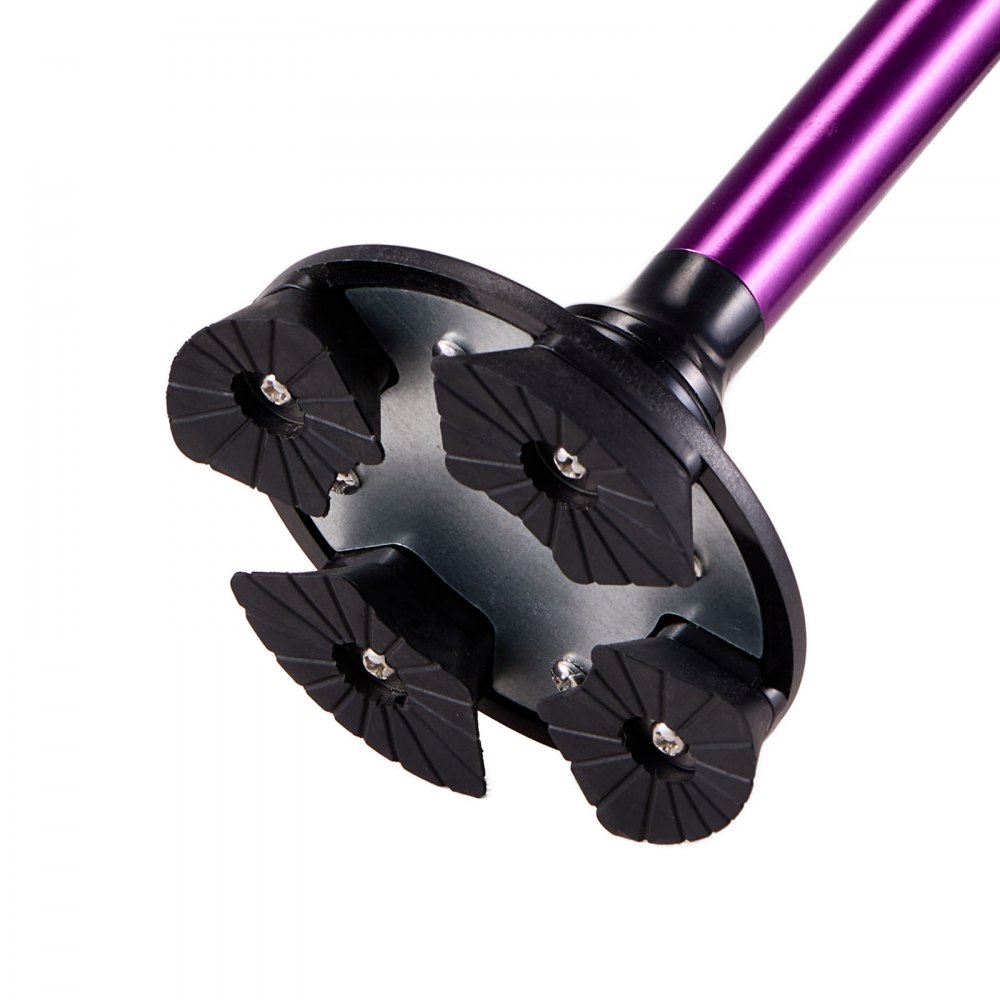 VEVOR Bastone da Passeggio, Carico di 113 kg Bastone da Passeggio Pieghevole con Altezza Regolabile su 8 Livelli, Base Girevole a 4 Punte, Ausilio per Mobilità in Alluminio Leggero e Portatile, Viola
