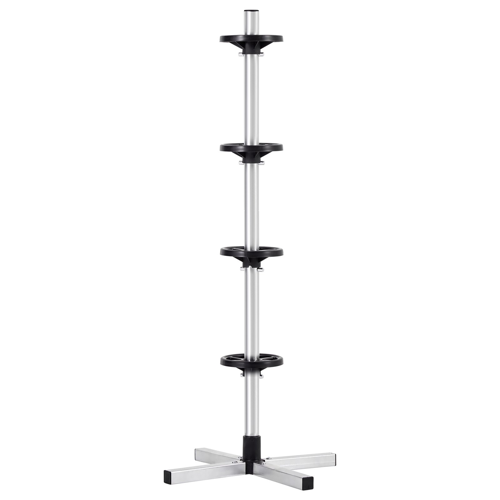 VEVOR Supporto per Pneumatici, Portata Max. 100 kg Albero Asta Porta Pneumatici in Acciaio per 4 Pneumatici con Cerchi, Porta Gomme Salvaspazio per Pneumatici Fino a 255 mm di Larghezza, per Garage