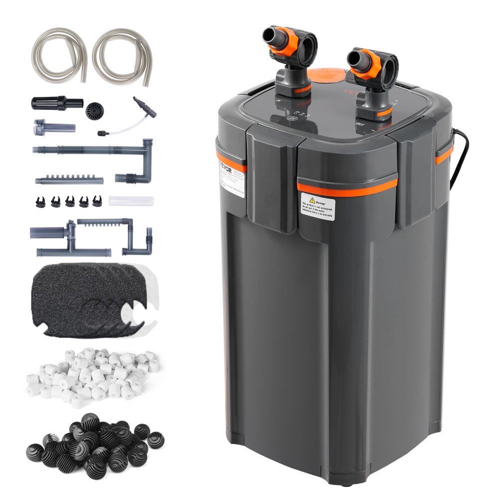 VEVOR Filtro per Acquario 528GPH, Filtro a Canister a 5 Stadi da 200 Galloni, Filtro per Acquario Silenzioso con Protezione UV, Filtro Sommergibile con Funzioni Multiple per Acquari, 20 W