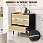 VEVOR Cassettiere in Legno di Rattan Naturale con 3 Cassetti, Moderna Cassettiera in Legno per Vestiti e Contenitori Boho con Maniglie e Gambe Robuste, per Camera da Letto Soggiorno e Corridoio