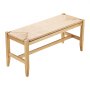VEVOR Panca in Rattan, Panca in Rattan in Legno da 1015 mm, Panca da Ingresso con Gambe in Quercia, Panca Boho per i Piedi della Camera da Letto con Rattan Intrecciato a Mano, per Soggiorno, Cucina
