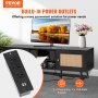 VEVOR Mobile TV in Rattan per TV da 1651 mm Mobile Boho Presa Incorporata Nero