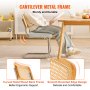 VEVOR Sedie in Rattan, Set di 4, Sedia da Pranzo Moderna della metà del secolo, Sedia Imbottita in Velluto con Schienale in Rattan, Sedia da Cucina per Sala da Pranzo retrò per Soggiorno, Camera da Le