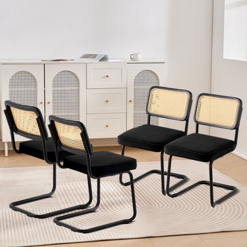 6 Sedie da Pranzo con Schienale in Rattan, Cuscino in PU, Sedile Confortevole ed Ergonomico, Design Moderno per Ristorante, Soggiorno e Caffè | Leroy Merlin 6 Sedie da Pranzo con Schienale in Rattan, Cuscino in PU, Sedile Confortevole ed Ergonomico, Design Moderno per Ristorante, Soggiorno e Caffè | Leroy Merlin