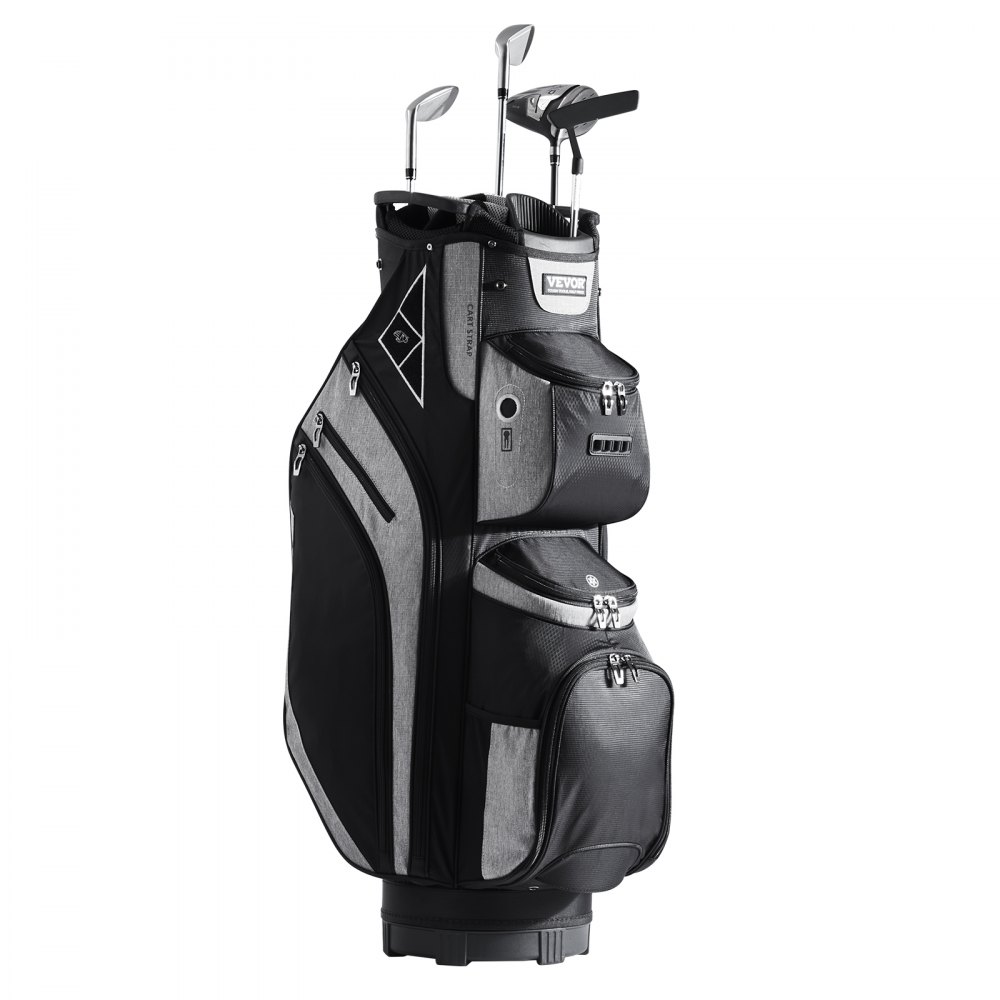 VEVOR Golf Cart Bag with 14-Way Top Organizer Divider, 36 Inches, 13 Pockets, Premium Cart Bag, Durable Golf Bags with Handles, Dust Cover and Detachable Straps for Men and Women, Black Color Block Design