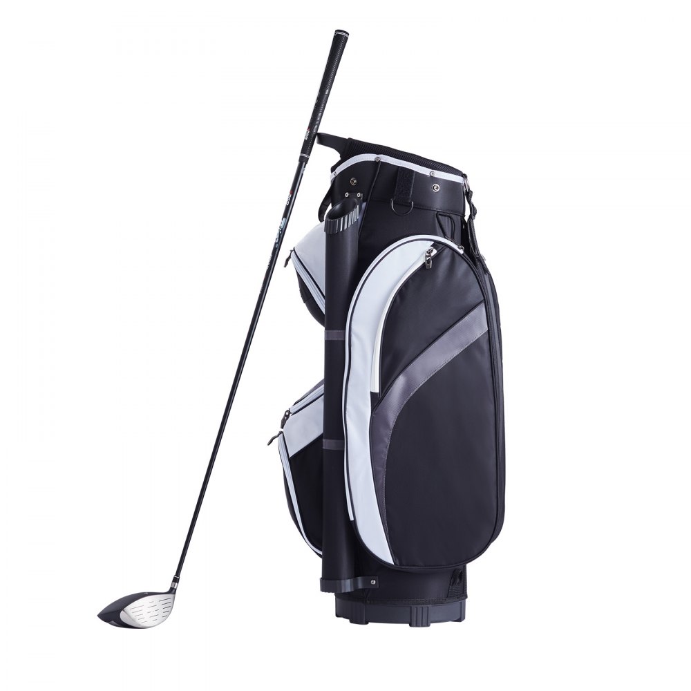 VEVOR Sacca da Golf con Divisori Organizzatori a 14 Vie, Sacca da Golf in Nylon Premium con Tasche Multiple 910 mm, Sacca da Golf Resistente con Manici, Copertura Antipolvere Cinghie Staccabili Nero