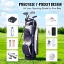 VEVOR Sacca da Golf con Divisori Organizzatori a 14 Vie, Sacca da Golf in Nylon Premium con Tasche Multiple 910 mm, Sacca da Golf Resistente con Manici, Copertura Antipolvere Cinghie Staccabili Nero
