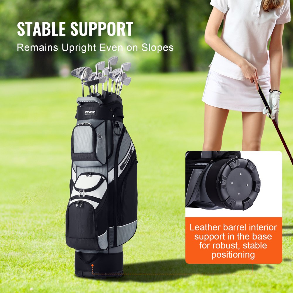 VEVOR Sacca da Golf con Divisorio Organizzatore a 14 Vie, Sacca da Golf in Nylon Premium 1050 mm 13 Tasche, Borsa da Golf Resistente con Manici, Copertura Antipolvere e Cinghie Staccabili Nero