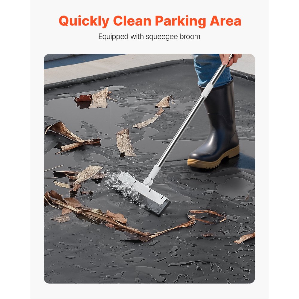 VEVOR Tappetino Antiscivolo per Garage, 2,6 x 6,1 x 0,03 m, con Tergivetro, Resistente e Impermeabile, Protezione per Pavimenti da Neve, Pioggia, Fango, Tappetino per Garage Officina, Nero