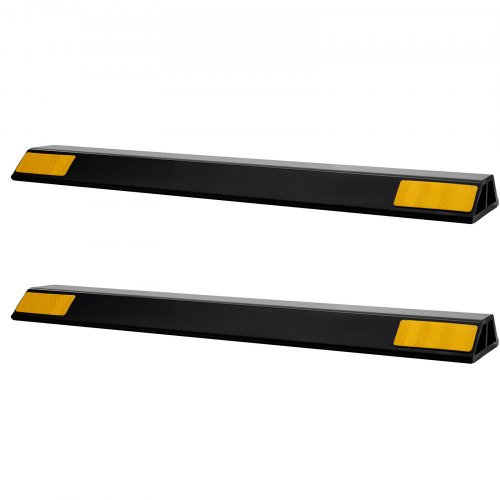 VEVOR Fermaruote In Gomma 548x158x94 Mm – Con Strisce Riflettenti, Per Garage E Parcheggi Esterni