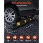 VEVOR Fermaruote in Gomma per Parcheggi da Garage, 184 x 16 x 11 cm, Limitatore di Parcheggio con Strisce Riflettenti, Blocchi Fermi Ruota in Gomma per Auto, Furgoni, Camion, Blocco Guida Ruota