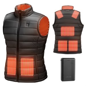 ORORO Gilet da uomo con doppio controllo, con 5 zone di