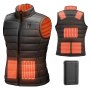 VEVOR Gilet Riscaldato, Gilet Riscaldante Elettrico Leggero da Uomo con Batteria da 16000 mAh, 8 Zone di Riscaldamento, con 3 Livelli, per Escursionismo, Campeggio, Pesca, Sci, Taglia M
