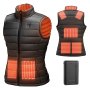 VEVOR Gilet Riscaldato, Gilet Riscaldante Elettrico Leggero da Donna con Batteria da 16000 mAh, 8 Zone di Riscaldamento, con 3 Livelli, per Escursionismo, Campeggio, Pesca, Sci, Taglia S