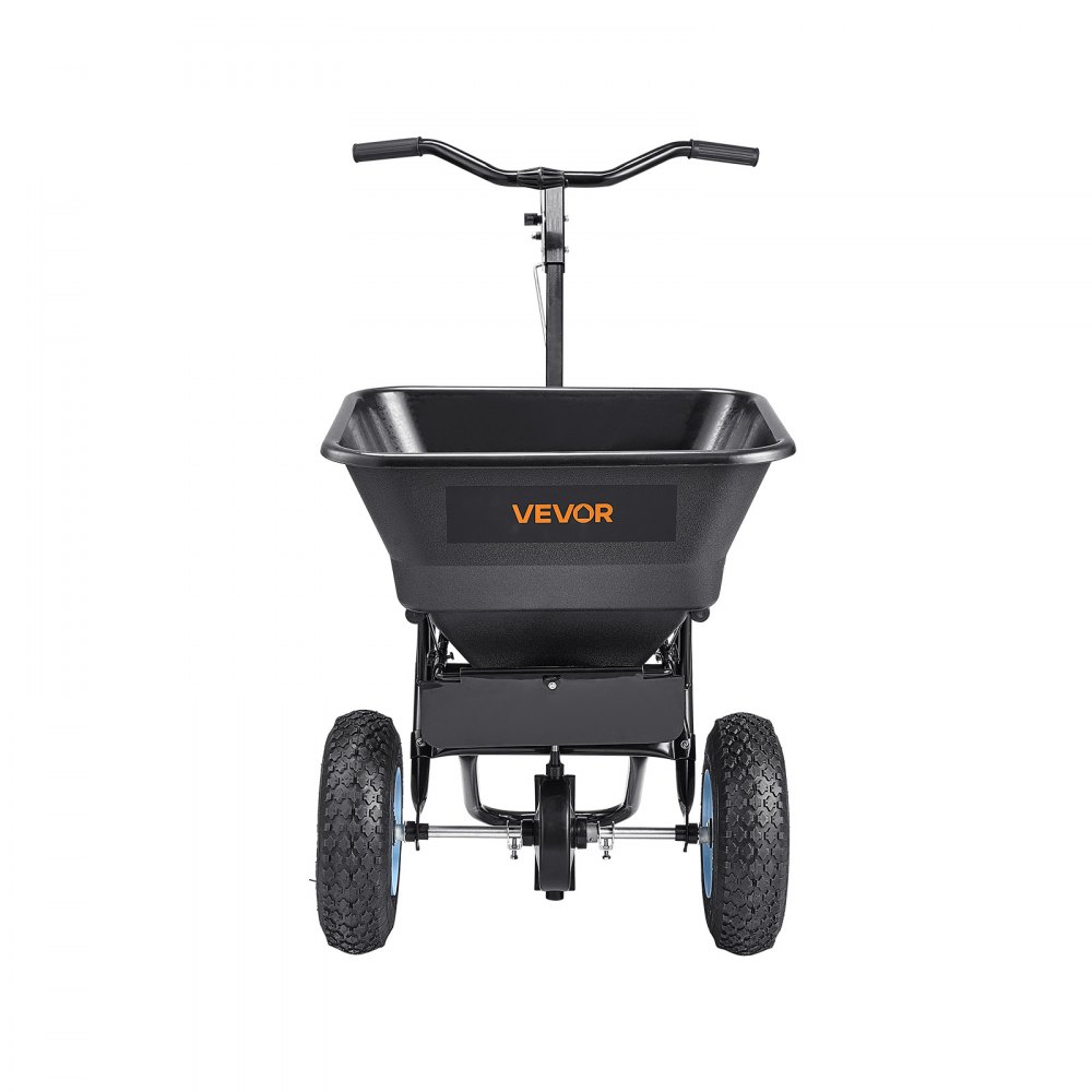 VEVOR Seminatrice per Trattore Rimorchio Capacità di 45,2 kg, con Guida da Terra, Ruote per Tutti i Terreni da 330 mm, Spandiconcime con Griglia a Tramoggia, per Semi, Scioglimento del Ghiaccio