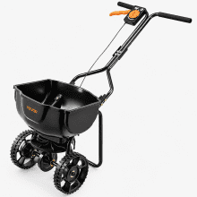 VEVOR Seminatrice per Trattore Rimorchio Larghezza di Spandimento 3 m, Ruote Diametro da 254 mm, Controllo del Flusso Regolabile, Tramoggia con Capacità di 6,8 kg, per Prato per Fertilizzanti, Semi