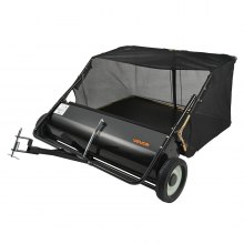 VEVOR Spazzatrice da Giardino Trainata, Larghezza da 111,8 cm, Raccoglitore di Foglie ed Erba di Grande Capacità da 0,7 m³, Spazzatrice Resistente, Altezza Regolabile per Cortile, Prato, Fattoria