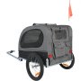VEVOR Rimorchio Bici per Cani Pieghevole Portata max. 40 kg Passeggino per Animali Domestici Ruote a Sgancio Rapido Telaio in Acciaio Attacco Carrello per Bici Traino Rimorchio Animali Nero / Grigio