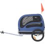 VEVOR Rimorchio Bici per Cani Pieghevole Portata max. 45 kg Passeggino per Animali Domestici con Ruote a Sgancio Rapido Attacco Telaio in Acciaio Carrello per Bici Traino Rimorchio Animali Blu/Grigio