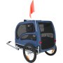 VEVOR Rimorchio Bici per Cani Pieghevole Portata max. 45 kg Passeggino per Animali Domestici con Ruote a Sgancio Rapido Attacco Telaio in Acciaio Carrello per Bici Traino Rimorchio Animali Blu/Grigio