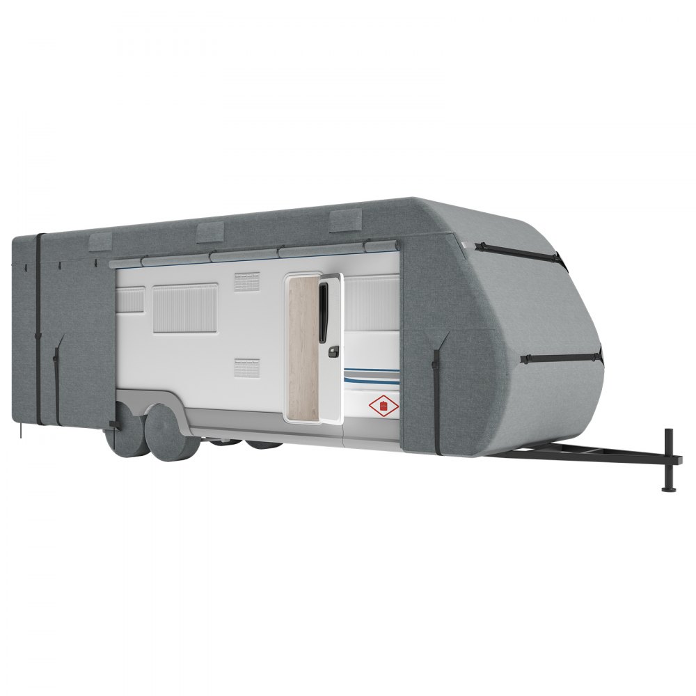VEVOR Caravan Protective Cover for 8.5-9.4 m Caravans, Waterproof and Windproof Oxford Fabric Caravan Cover, Universal Caravan Cover with Storage Bag, Repair Patch, and Straps
