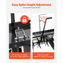 VEVOR Arieggiatore a Spina Trainato 1016 mm con Attacco Universale, Arieggiatore Trainato con Punte di Ferro Disposte Alternativamente, Arieggiatore per Prato Trainato per Giardini, Prati, Fattorie