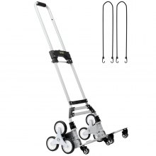 VEVOR Carrello Portaspesa in Acciaio Alluminio Capacità Carico Max. 100kg Manico Regolabile, Carrello con Ruote per Salire le Scale Dimensioni di Bagaglio 39 x 27 cm, Carrello per Scale Porta Oggetto