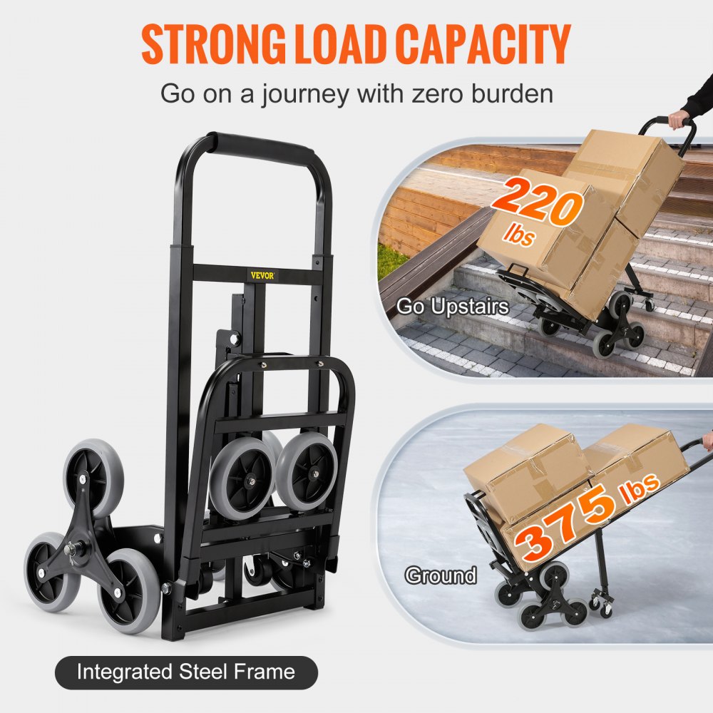 VEVOR Carrello Portaspesa pieghevole Acciaio Capacità 170 kg Manico regolabile