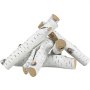 VEVOR Set di Legno Decorativo in Ceramica per Caminetto Stufa 6 Pezzi, Set di Ceppi in Ceramica per Caminetto a Gas Caminetto Interno Esterno da 6 Pezzi, Ceppi di Betulla Bianca in Materiale Ceramico