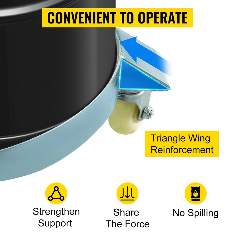 Vevor Carrello Per Fusti Per Impieghi Gravosi Da 30 Galloni Con 4 Ruote Girevoli